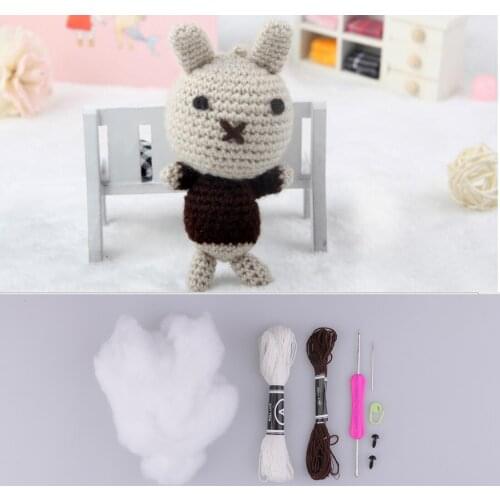 Handmade DIY Rabbit Doll Toy Crochet Kit Amigurumi Kit for Kids Beginners Crafts