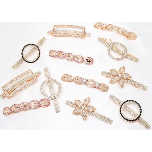 Rhinestone Hairpin Flower Leaf Butterfly Duckbill Hair Claws Retro Hair Clips Accessories For Women Shinning Ponytail Headwear