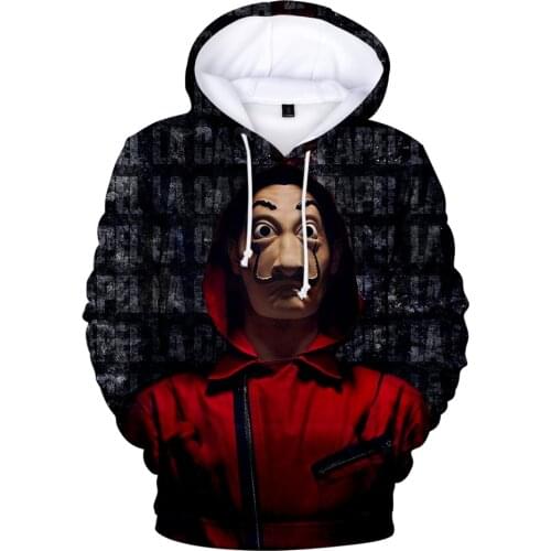 Classic 3D Hoodie Sweatshirt TV Series La Casa De Papel Money Heist House Of Paper Hoodies Men/Womens Harajuku Clothing Pullover