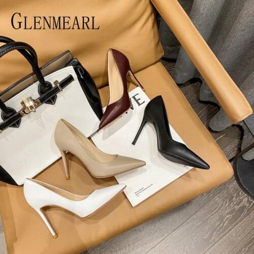 Women High Heel Office Lady Shoes Thin Heels Basic Sexy Woman PU Leather Designer Pumps Solid Decorations Party Dress Pumps