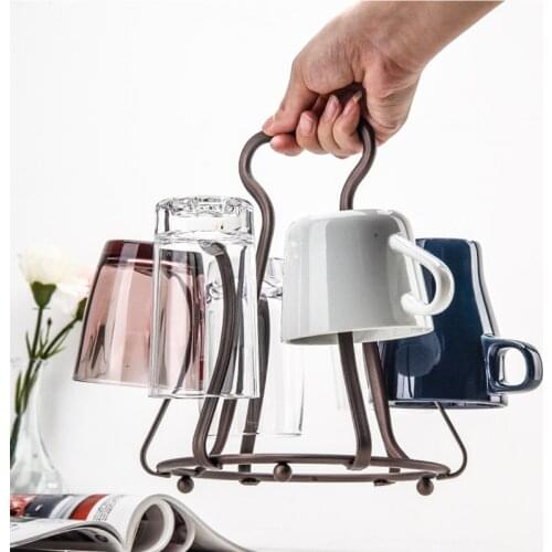 High quality portable glass cup holder Tea coffee cup drying rack stand mug holder for kitchen Supplies home organizer