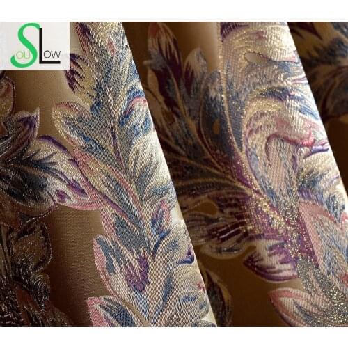 High Precision Jacquard Curtains Peacock Feather Yarn Luxury Floral Cortinas For Living Room Curtain Cortina Window Gardinen