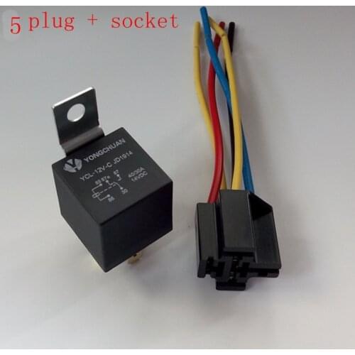 1pcs 12V 30/40 A Amp 5 Pin 5P Automotive Harness Car Auto Relay Socket 5 Wire