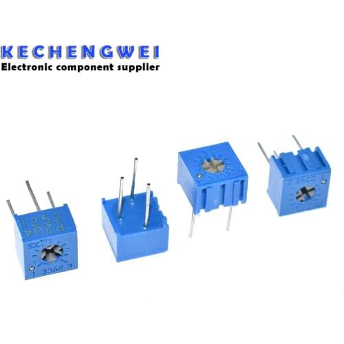 10pcs 3362P series resistance 101 201 501 102 202 502 103 Trimpo Trimmer Potentiometer 3362 500R 1K 2K 5K 10K 20K 50K 100K