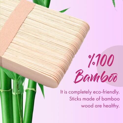 100pcs Pack Disposable Wooden Waxing Stick Wax Bean Wiping Wax Tool Disposable Hair Removal Beauty Bar Body Beauty Tool