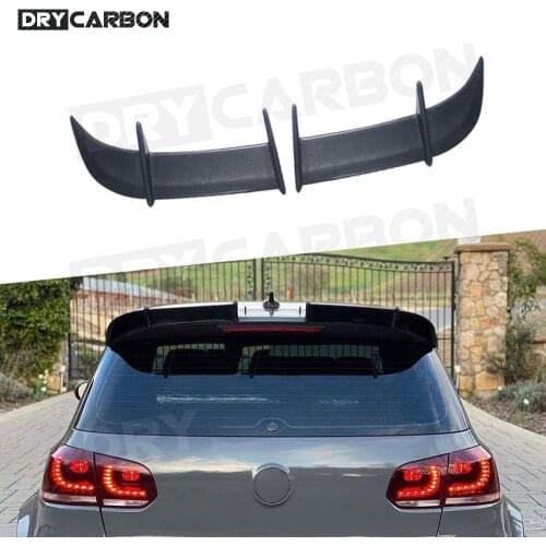 2Pcs/Set Carbon Fiber Rear Trunk Spoiler Wing for Volkswagen VW Golf 6 MK6 VI GTI R20 2010 - 2013 Not for Standard Bumper FRP