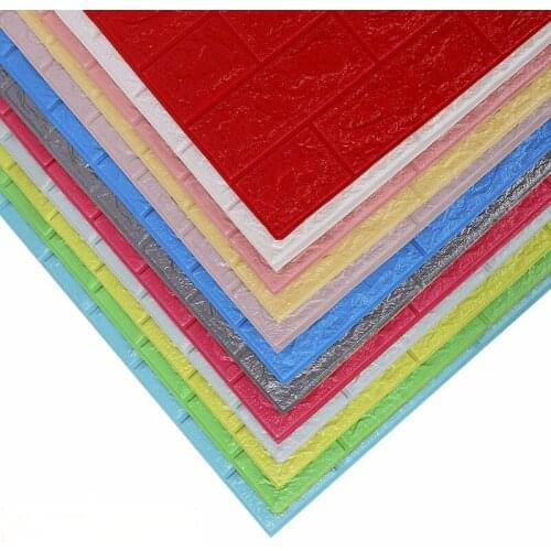 3D Self Adhesive Foam Brick Wall Stickers for Kids room DIY Bedroom for Home Decor Wallpaper Solid color Living Sticker