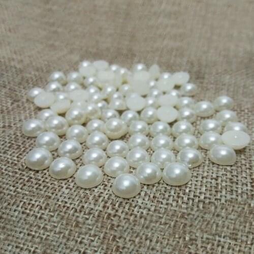 8mm simulated Pearl Beads Nail Beauty Decals Manicure Phone set Case Glue on Cabochon cameo jewelry decoration Flat Back making