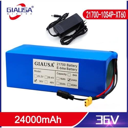 GIAUSA 36V 24Ah battery 21700 10S4P 500W high power batteries 42V 24000mAh Ebike electric bicycle with BMS Protection