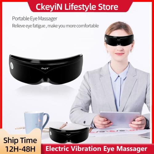 CkeyiN Wireless Electric Vibration Eye Massager Eye Care Device Wrinkle Fatigue Relief Magnetic Acupuncture Massage Eyewear