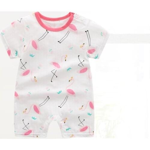 Newborn Infant Baby Romper Summer Unisex Short-Sleeve Fruit Animal Pattern Print Soft Cotton Jumpsuit Toddler Girl Boy Clothes
