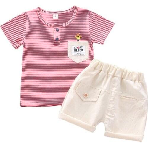 Fashion Summer Baby Girl Clothes Children Boys Striped T-Shirt Shorts 2Pcs/Set Toddler Costume Infant Sportswear Kids Tracksuits