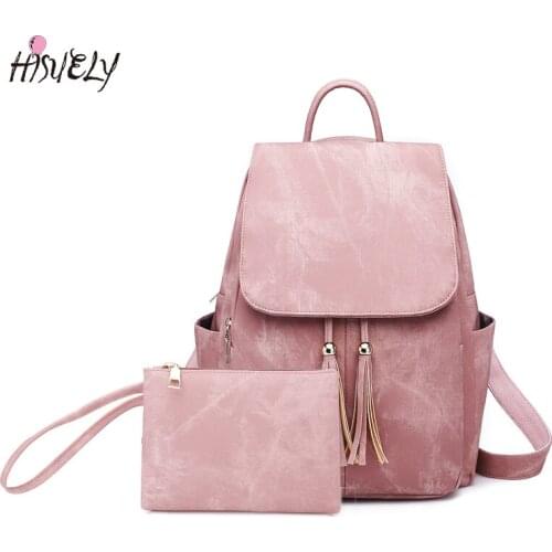 HISUELY Fashion Bohemia Women Shoulder Bag PU Leather Travel Backpack High Quality School Bag for Girl Sac a Dos Feminina BG898B