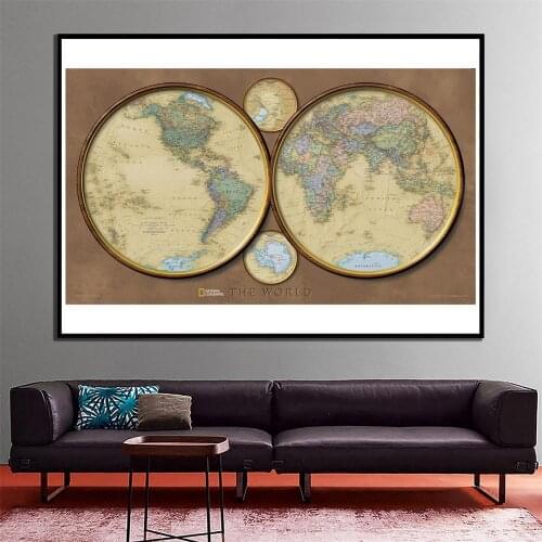 The World Map DIY Decoration Map 2x4ft Vintage Wall Decor Canvas Painting World Map For Living Room Bedroom Wall Decor