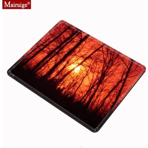 Forest Trees Mousepad 20x18cm Cloth Black and Red Mouse Pad Small Gaming Desk Mat Custom Computer PC for Laptop Table Pads