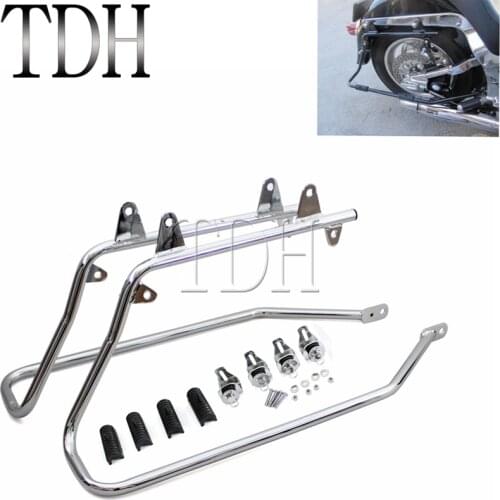 Motorcycle Chrome Saddlebag Support Bars Saddle bag Conversion Mount Bracket For Harley Touring FLSTS EFI Softail 1986-2013