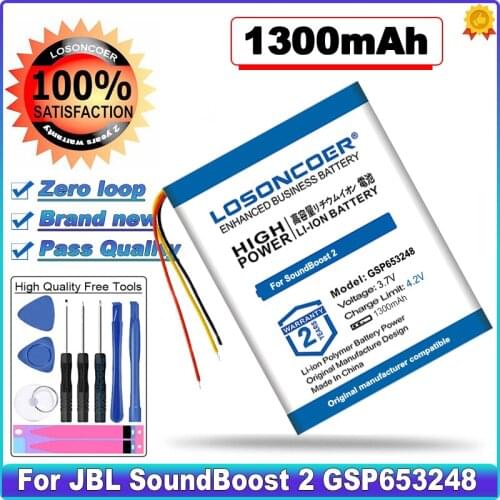 LOSONCOER GSP653248 1300mAh High Capacity Battery for JBL SoundBoost 2,GSP653248 Speaker Loudspeaker in stock
