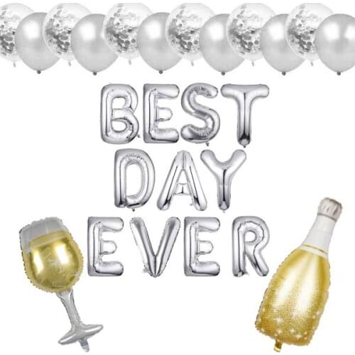BEST DAY EVER Letter Mylar Foil Balloons Wedding Decoration Balloons Party Accessories Birthday Supplies