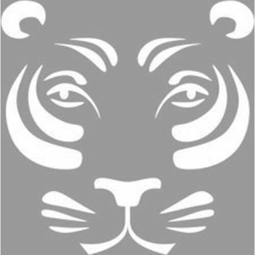 Tiger Face Minimal Stencil Design, Painting Template 30x30 Cm, Walls, Tiles, furniture For Easy and Practical Pattern Application