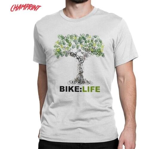 Men Bike Life Tree Bicycle T Shirt Cycling MTB Pure Cotton Clothing Amazing Short Sleeve Round Collar Tee Shirt 4XL 5XL T-Shirts