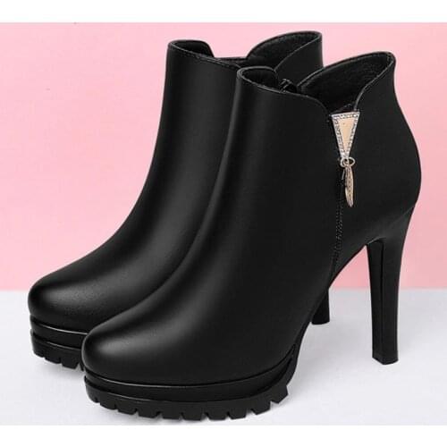 2019 New Women Boots Elegent Luxury Lady Stiletto Style Short And Suede Womens Boots For Women