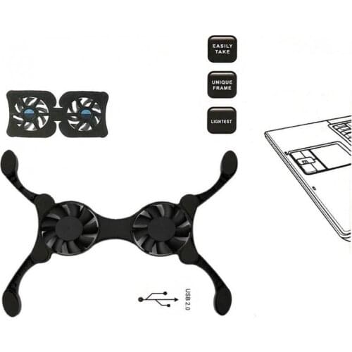 USB Laptop Cooler Pad With Double Fans Foldable Octopus Notebook Cooling Base Stand Convenient For Computer Laptop Accessories
