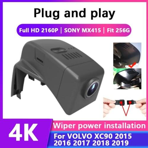 Plug and play Car DVR Wifi Video Recorder Dash Cam Camera For VOLVO XC90 2015 2016 2017 2018 2019 HD 4K Novatek 96670+SONY MX415