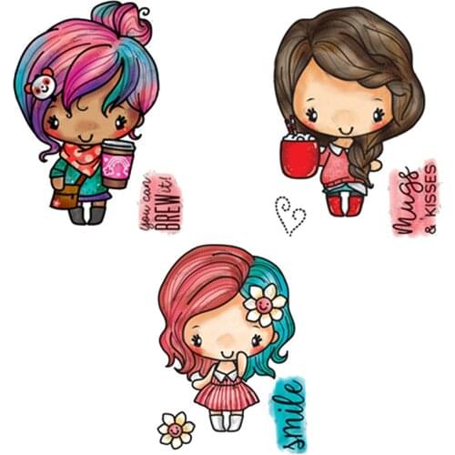 Mini Girls Transparent Clear Silicone Stamp DIY Scrapbooking Photo Album Cards Making Handcrafts Decorative Clear Stamp