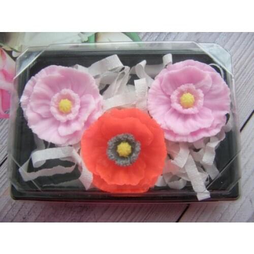 HC0020 Silicone Bouquet Flower Mold 3d Poppy Mold 3d Molds of Field Flowers Mould Flower Candle Molds Chocolate Mould Clay Resin