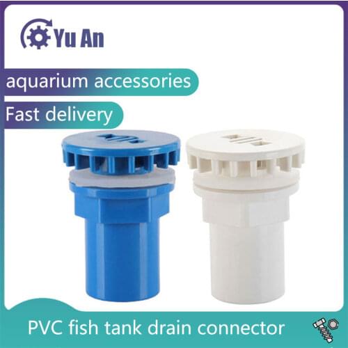 Fish Tank Drain Connector Tank PVC Drain Pipe Unit Tank Drain Seafood Pond Drain Drain Strong Drain Connector 1Pcs
