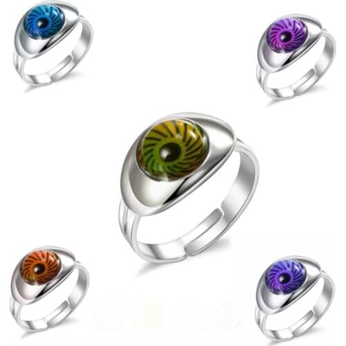 Super quality eye mood ring mix design change color ring to the temperature of your blood 12pcs/lot