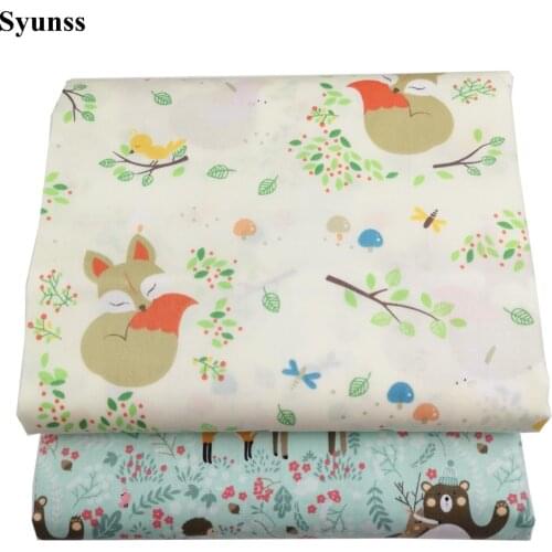 Syunss Cartoon Bear Arrow Printed Cotton Fabric DIY Handmade Sewing Patchwork Baby Cloth Bedding Textile Quilting Tilda Tissus