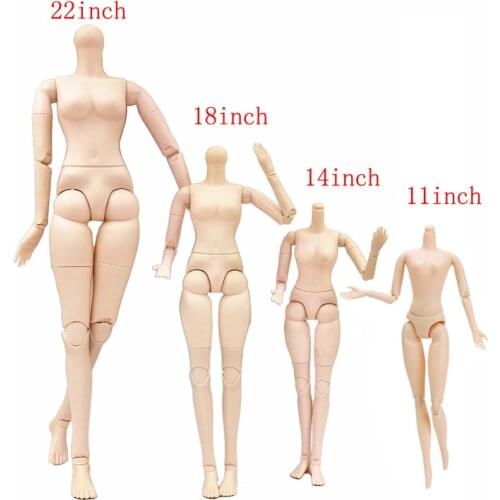 22 Moveable Joints body Female Nude Body without head for 1/3 1/4 1/6 BJD Naked Doll Body DIY Part for Girls Toys