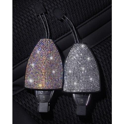 Pull-out Car Key Case Full Crystal Rhinestones Auto Keys Holder Covers Storage Bag For Audi Volkswagen Honda Toyota Honda Toyota