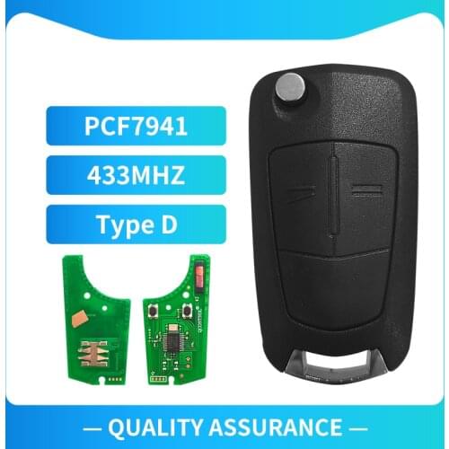 XNRKEY 2 Button Flip Remote Key 433Mhz For Opel Corsa D With 7941 Chip