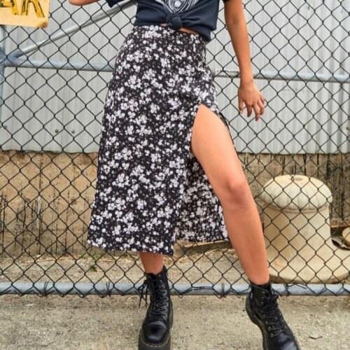 2020 Hot Summer Sexy Women Ladies High Waist Skirts Fashion Slim high Split Casual Midi Skirt Wrap Leopard Flower Bottom Clothes