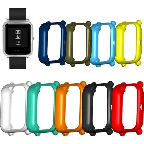 10 Colors TPU Protector Case For Huami Amazfit Bip 1S Smart Watch Fashion Soft TPU Full Cover Frame Shell Watch Accessories