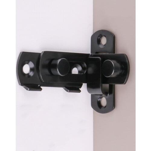 1pcs Stainless Steel Door Latch 90/180 Degree Security Anti-theft Cabinet Bedroom Barn Sliding Door Hasp Hardware Accessories