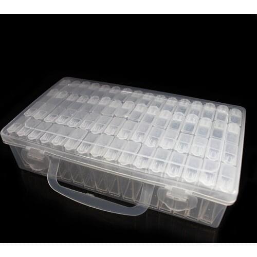 1pcs Plastic Transparent Display Case Organizer Box with Removeable 64 Small Boxes Jewelry Earring Beads Storage Boxes