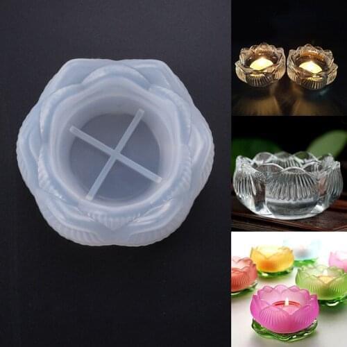 1pc Silicone Lotus Candle Holder Storage Box Ashtray Casting Mold, Epoxy Resin Molds, Resin Stone Crystal Column Pendant
