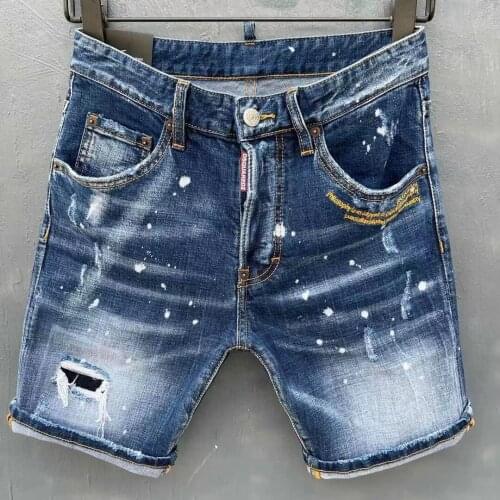 2021 Summer New Style DSQ2 Street Retro Old Ddenim Mens Shorts D026