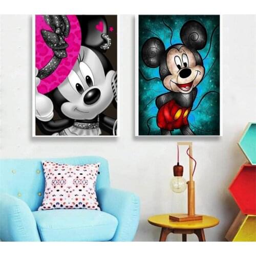 5d Full Disney Diamond Painting Kit Square Diamond Rhinestones Cross Stitch Kit Diamond Embroidery Mosaic Cartoon Mickey Mouse