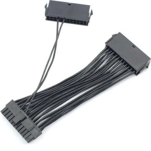 ATX 15cm 24 Pin Dual PSU Power Supply Extension Cable for Computer Adaptor Cable Connector for Mining 24Pin 20+4pin F21505