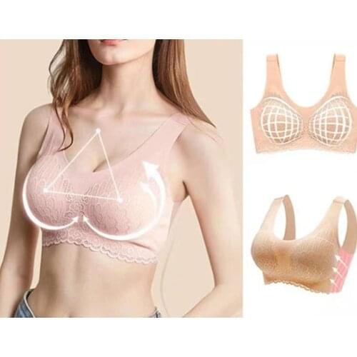 Fashion New Women Latex Breathable Gathered Popular Bra No Steel Ring Shockproof Comfortable sexy Solid Color Vest Sports Bra