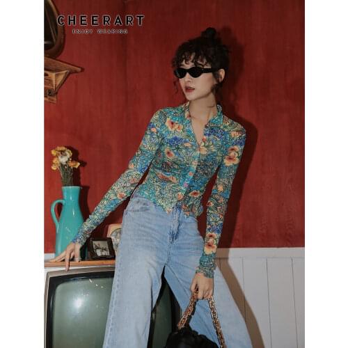 Женские прозрачные рубашки Cheerart China At AliExpress