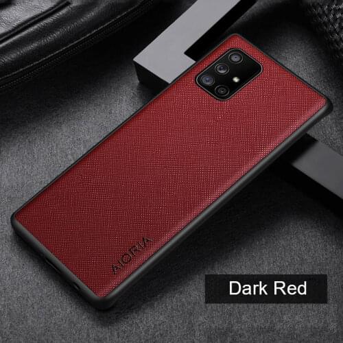 Case for Samsung Galaxy A71 4G 5G Cross pattern TPU Simple Aeshterics Superior Pu leather