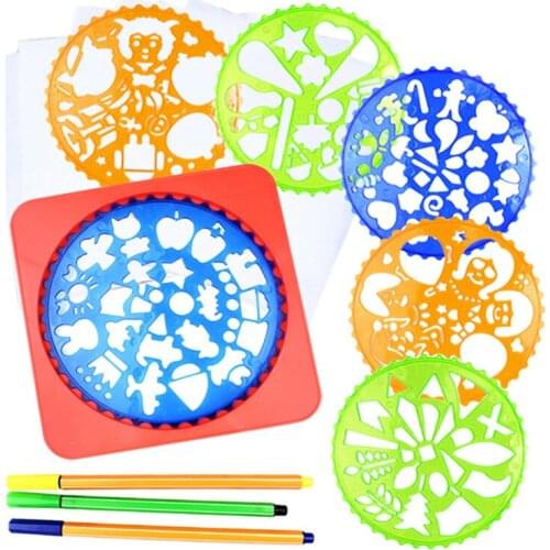 Kids Painting Toy Painting Template Ruler Hollow Lace Alphanumeric Shape Drawing Ruler Set Early Education Learning Teaching Aid