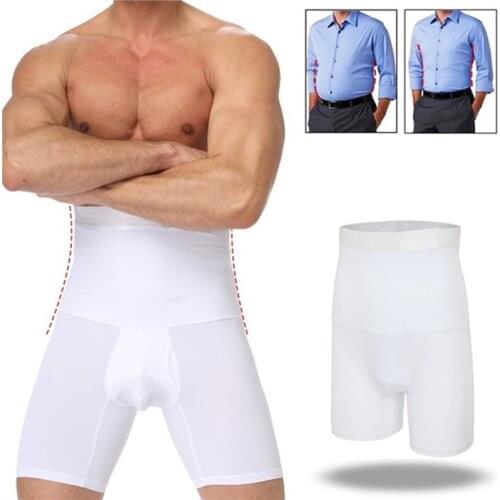 Men Control Panties Boxer Briefs Firm Slimming High Waist Trainer Bodysuit Contour Body Shaper Compression Slim Fit Underpants