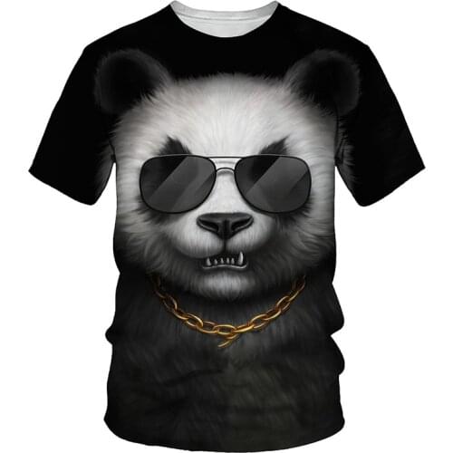 3D Panda Print T-shirt Men 2021 Summer New O Neck Short Sleeve Tees Tops Fashion Style Male Clothes Daily Casual Funny T-shirts
