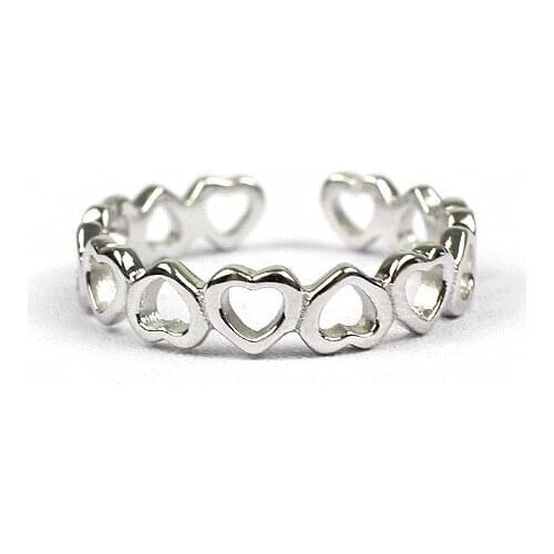 Personality Retro Vintage Silver Color Heart Rings For Women Wedding Engagement Jewelry Big Finger Rings Anillos